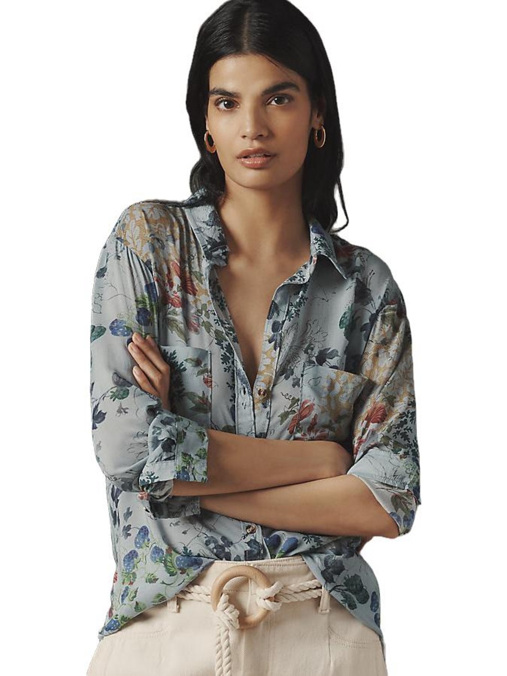 Anthropologie Pilcro Romy Relaxed Buttondown Shirt